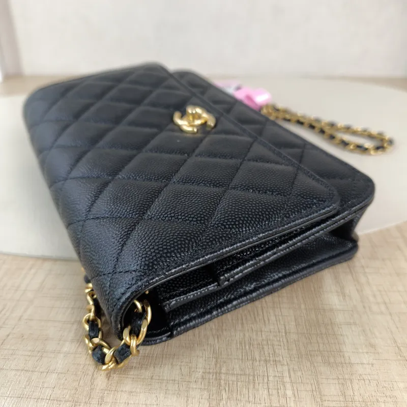 Chanel Crossbody Bag CF WOC Crossbody Bag Black Grained Calfskinmini19.2 × 3.5 × 12.3 cm — detail view 4 of 13