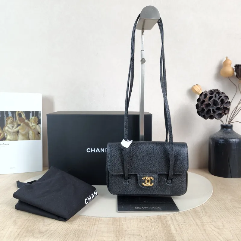Chanel Crossbody Bag preppy coco Black Grained Calfskin Mini 17 × 5 × 11.5 cm — cover view 6 of 6