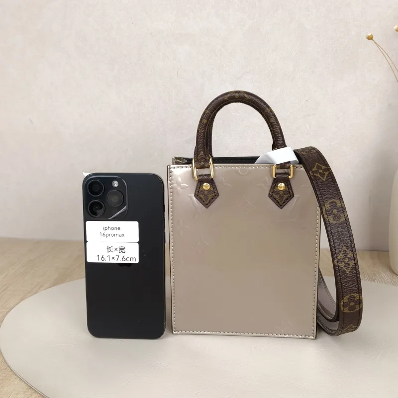 Louis Vuitton Crossbody Bag PETIT SAC PLAT Mini Silver PV Cmini14 × 5 × 17 cm — cover view 7 of 9