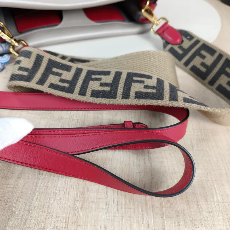 FENDI Crossbody Bag Top Handle Shoulder Crossbody Bag Colorblock Calfskin One Size 25 × 12 × 19.5 cm — detail view 8 of 11