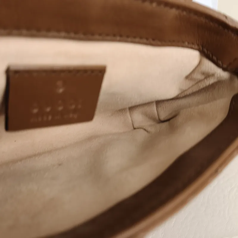GUCCI Crossbody Bag GG Marmont Mini Marmont Mini Caramel Calfskin Mini 16.5 × 4.5 × 9.5 cm — detail view 11 of 11