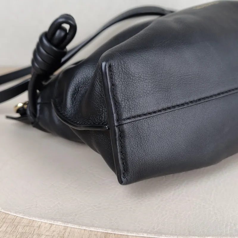 LOEWE Crossbody Bag Flamenco Black Calfskin Mini 24 × 9 × 18 cm — detail view 2 of 10