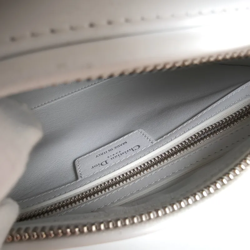 DIOR Top Handle Bag Lady Lady Dior Bag White Calfskin Medium24 × 12 × 21 cm — detail view 12 of 14