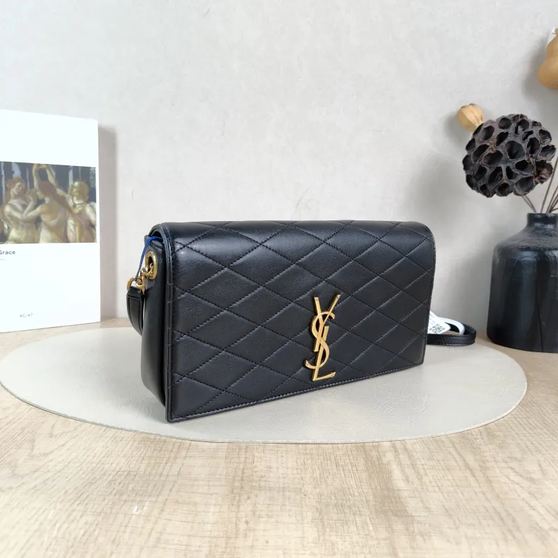 SAINT LAURENT Shoulder Bag Shoulder Crossbody Bag Black with Gold-Tone Hardware Lambskin One Size26 × 4 × 14 cm — cover view 2 of 5