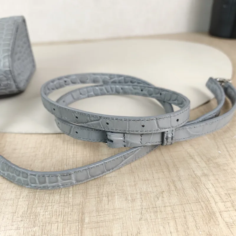 BALENCIAGA Crossbody Bag Hourglass Hourglass Bag Grey Calfskin Mini 19 × 6.5 × 12 cm — detail view 3 of 14