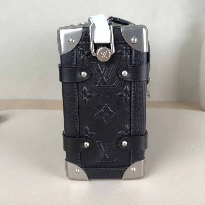 Louis Vuitton Crossbody Bag Side Trunk Box Black Calfskin Medium23.5 × 8.5 × 16 cm — detail view 1 of 12