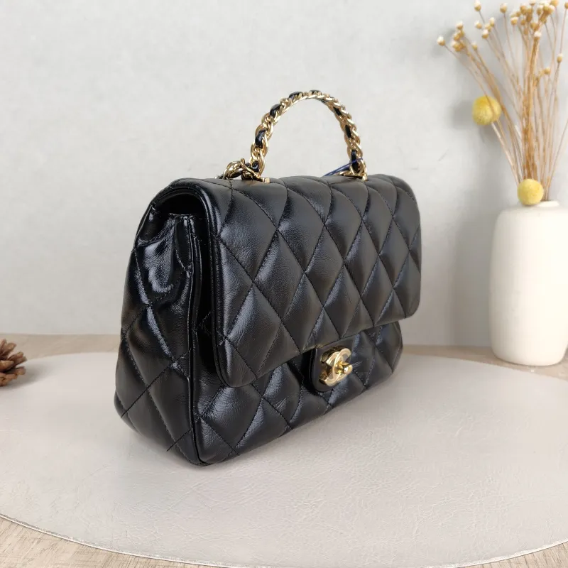 Chanel Crossbody Bag 23a Black SL ambskin Medium 25 × 10 × 16 cm — cover view 2 of 6
