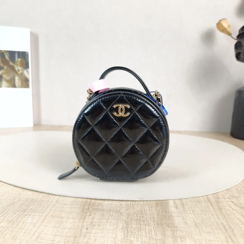 Chanel Crossbody Bag Crossbody Bag Black with Gold-Tone Hardware Waxed Leather Mini 12 × 5.5 × 11 cm