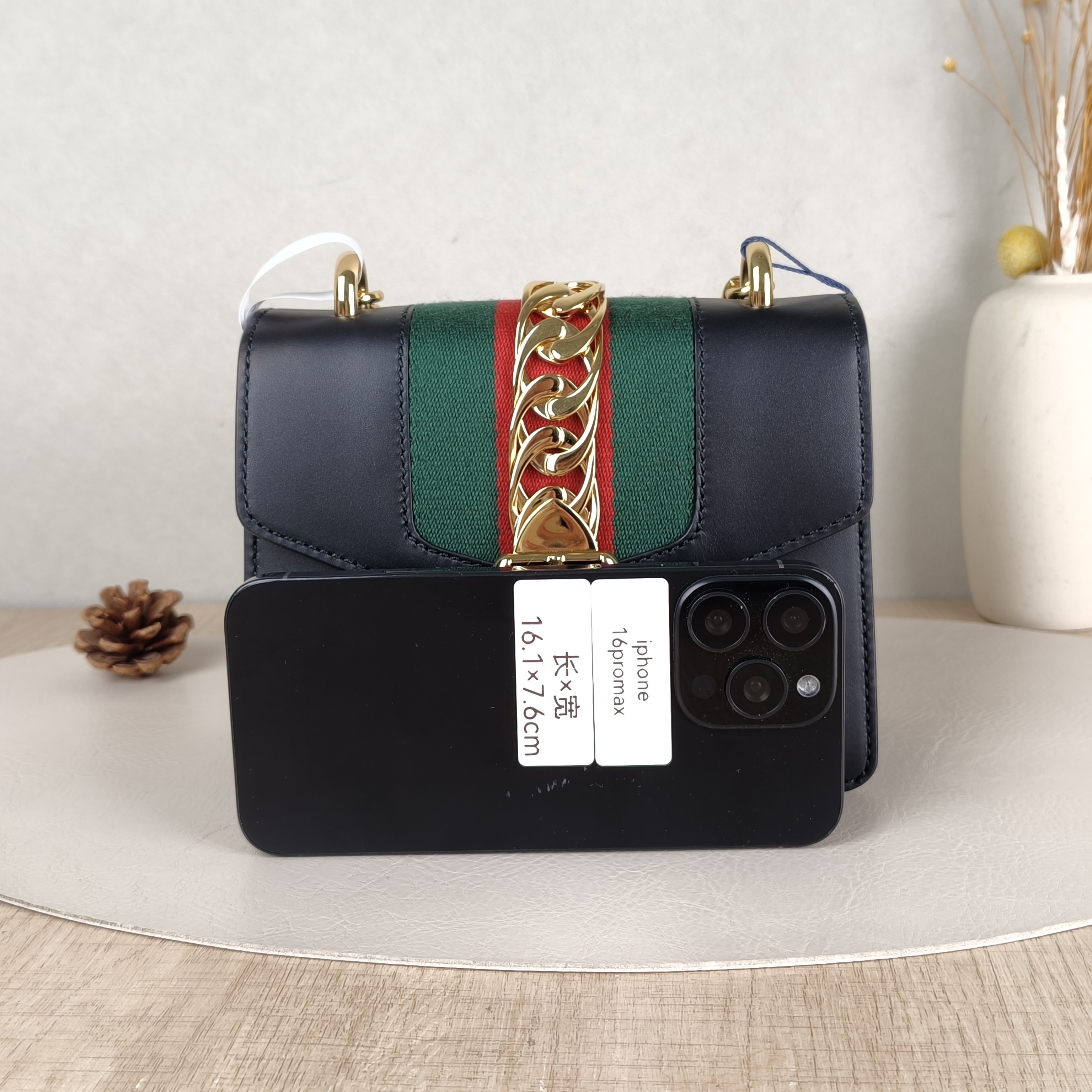 GUCCI Shoulder Bag Sylvie Shoulder Strap Edition Black CC alfskinmini19 × 8 × 14 cm — cover view 2 of 5
