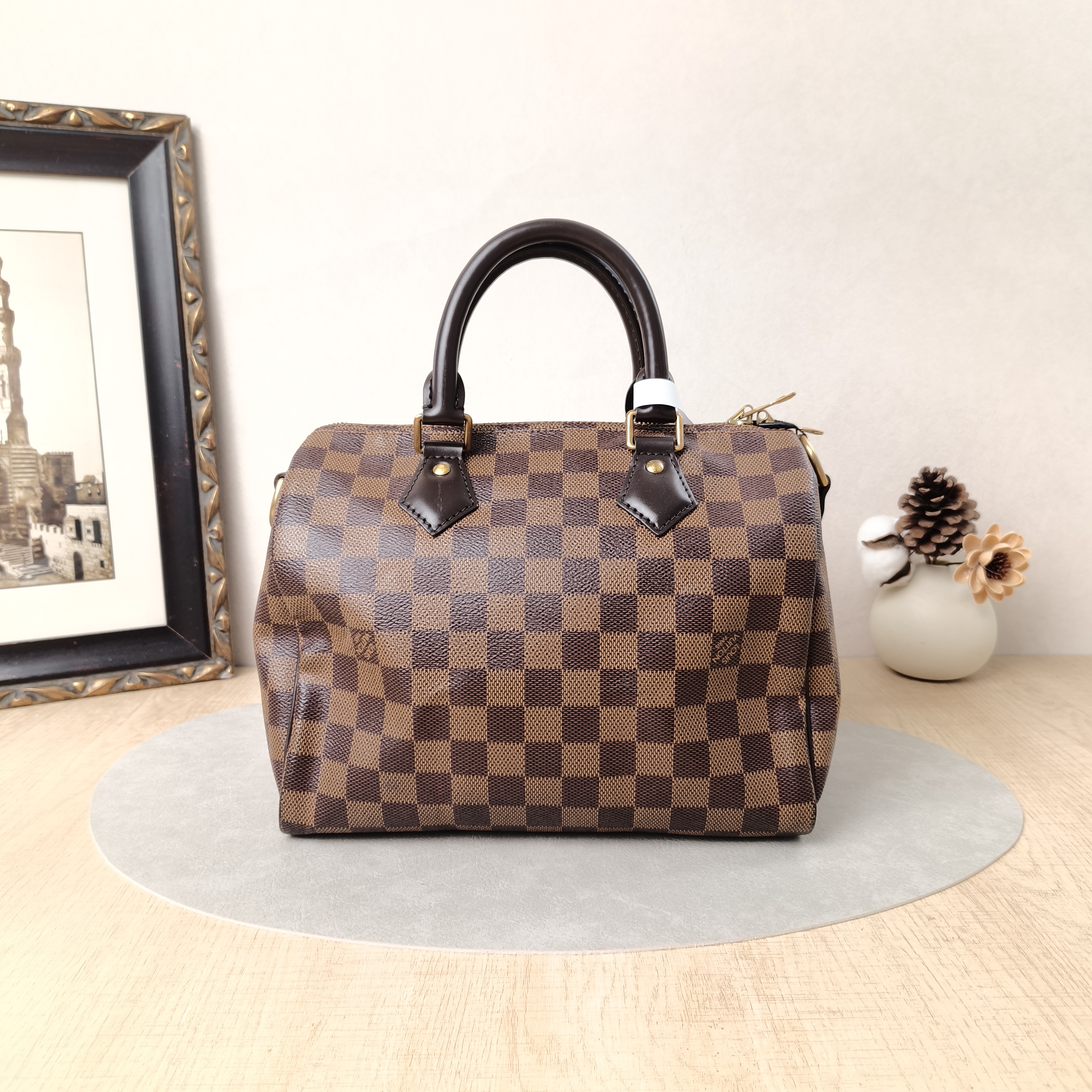 Louis Vuitton Top Handle Bag Speedy25Shoulder Strap Edition- PVC Medium25 × 15 × 19 cm