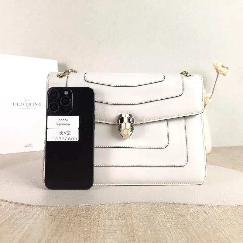Bvlgari Shoulder Bag Serpenti Forever Collection Crossbody Bag White Calfskin 27.5 × 7.5 × 19 cm — cover view 2 of 5