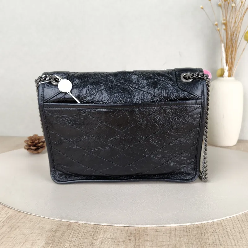 SAINT LAURENT Crossbody Bag Niki Black Waxed Leather Calfskin Small 21 × 7.5 × 16 cm — cover view 2 of 5