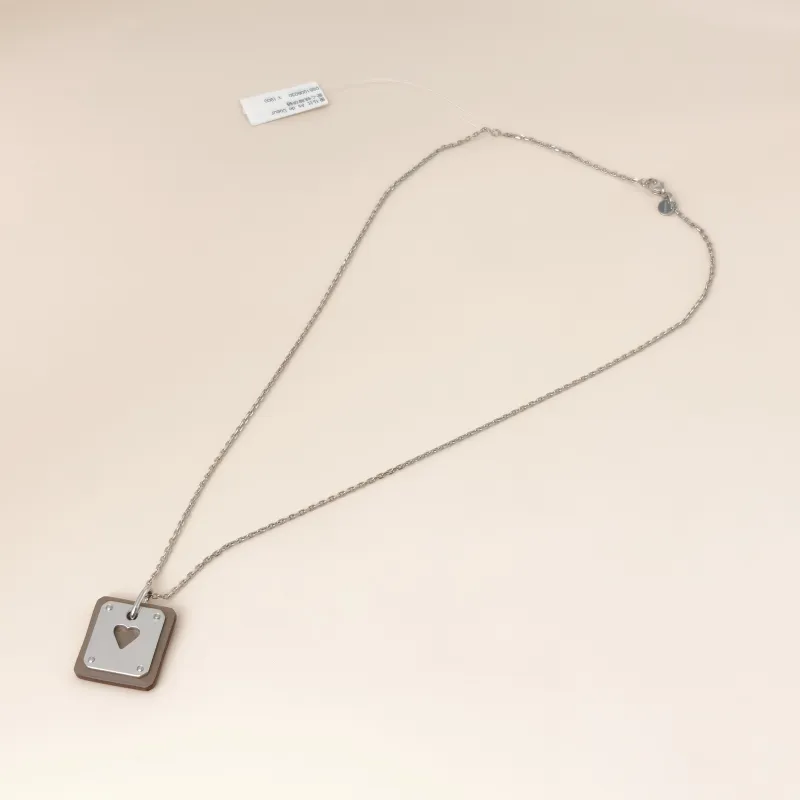 Hermès Necklace As de Coeur Necklace Silver Calfskin Small 49cm — cover view 11 of 11
