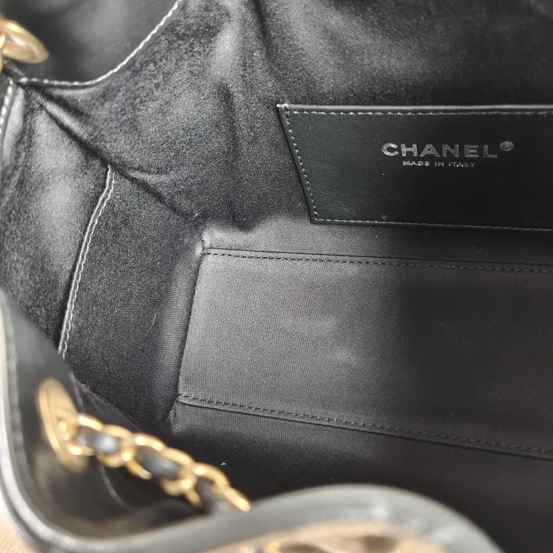 Chanel Shoulder Bag 25Bag Black Waxed Leather Calfskin Mini 20 × 12.5 × 22 cm — detail view 4 of 13