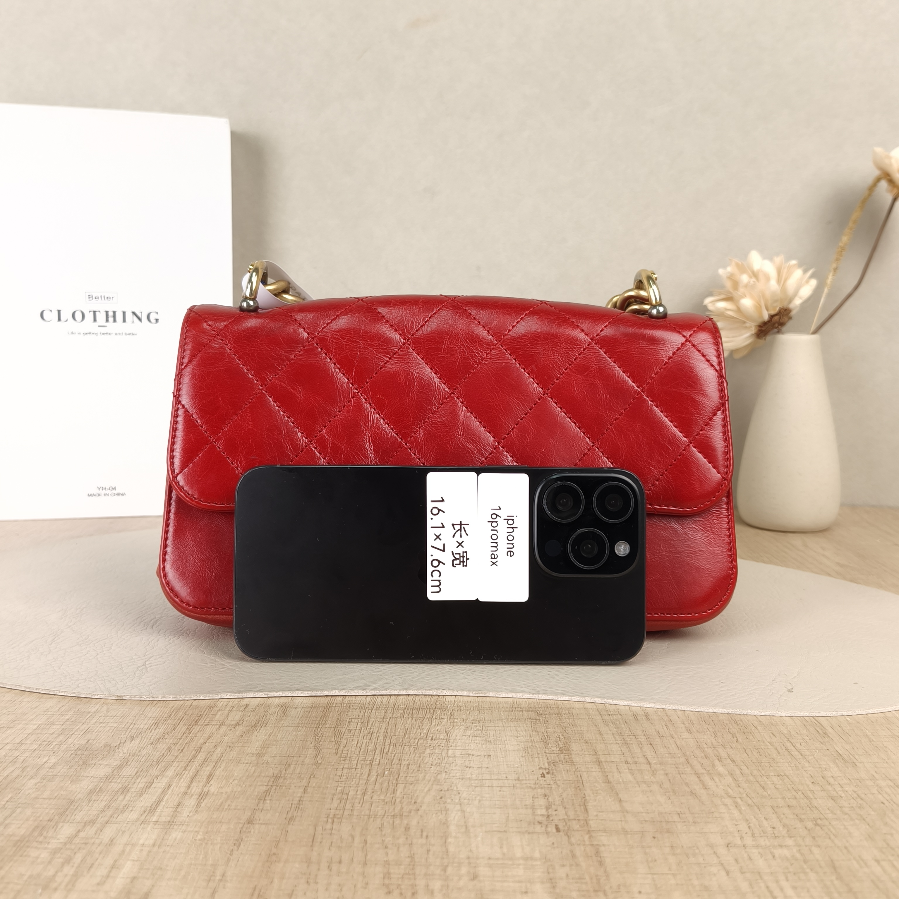 Chanel Crossbody Bagcf Collection Crossbody Bag Red Calfskin One Size24 × 8 × 14 cm — cover view 5 of 5