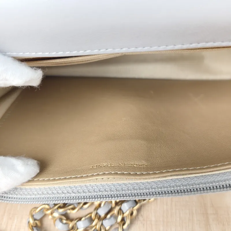 Chanel Crossbody Bag CF WOCWOC Bag Grey Lambskin Mini 19.2 × 3.5 × 12.3 cm — detail view 12 of 12
