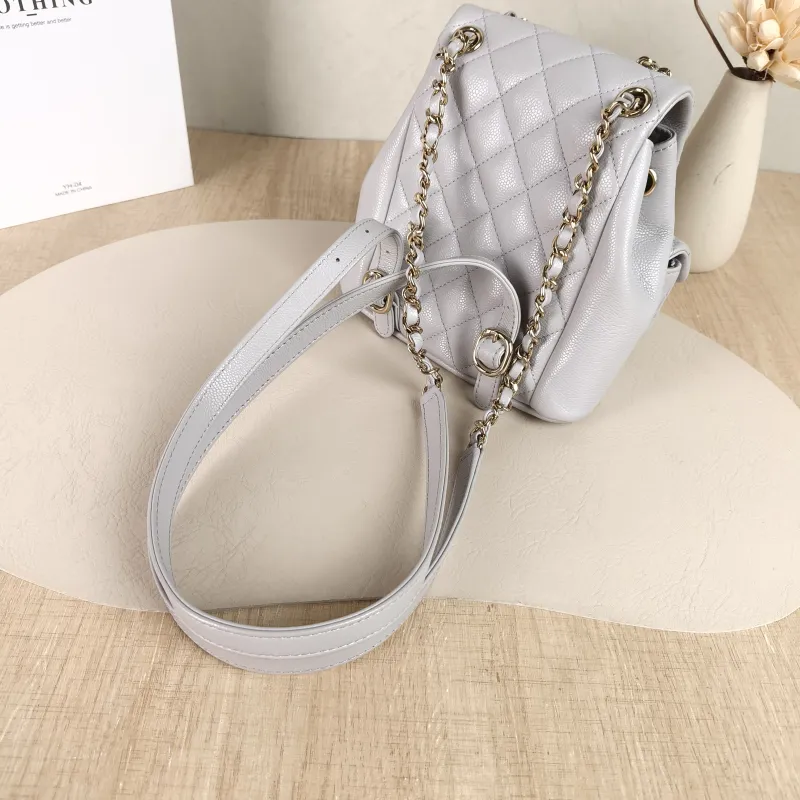 Chanel Backpack Duma Grey Grained Calfskin Small16.5 × 10 × 17.5 cm — detail view 4 of 11