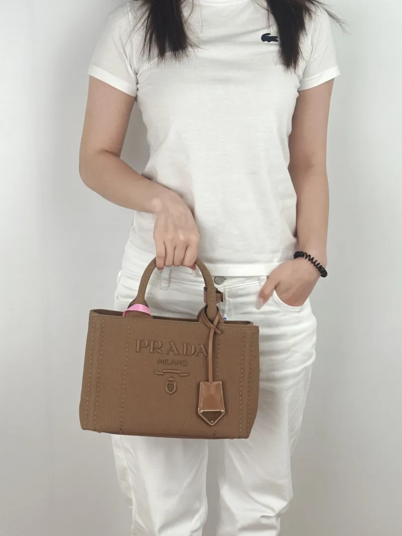 PRADA Crossbody Bag Jardinière Tote Bag Canvas Small26 × 15 × 19 cm — on-model view 2 of 3