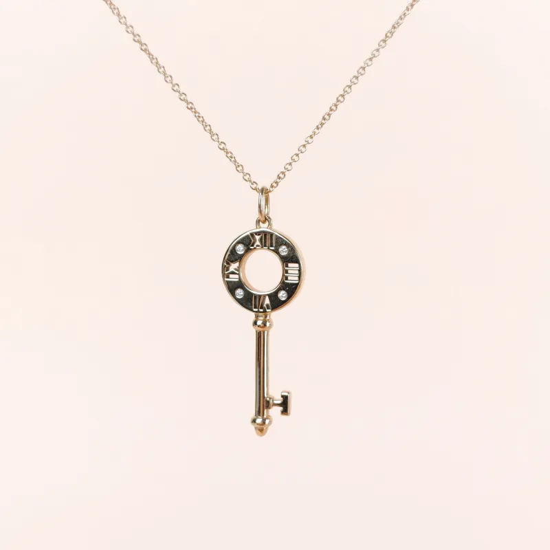 Tiffany&Co. Necklace Atlas Collection Rose Gold Diamond18KR ose Gold One Size 45cm