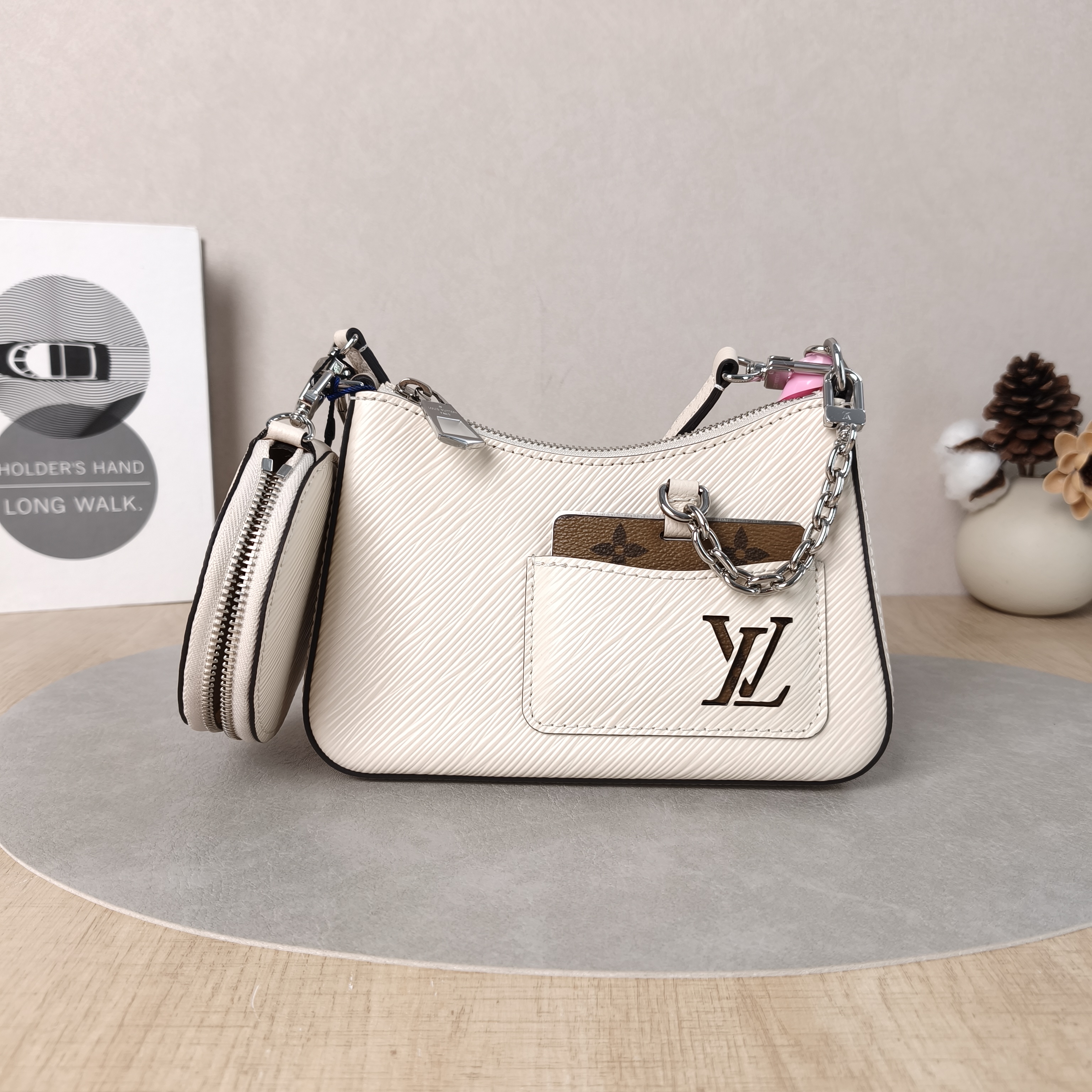 Louis Vuitton Shoulder Bag MARELLINI White Epi Embossed Calfskinmini19 × 6.5 × 13.5 cm