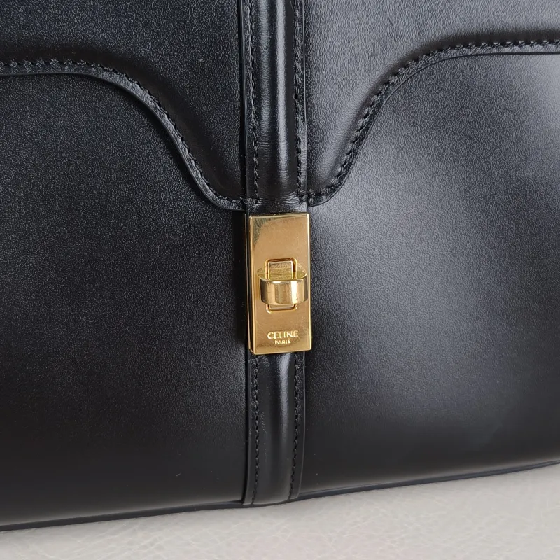 CELINE Crossbody Bag 16 Edition Black Calfskin Mini 17.5 × 7 × 14 cm — detail view 3 of 14