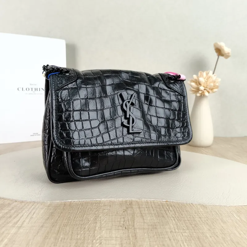 SAINT LAURENT Crossbody Bag Niki Black D Waxed Leather Calfskin Small 21 × 7.5 × 16 cm — cover view 4 of 5