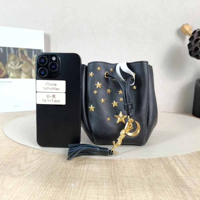 SAINT LAURENT Shoulder Bag Bucket Bag Black Calfskin One Size9 × 8 × 15 cm — cover view 2 of 5