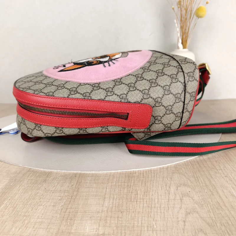 GUCCI Backpack Embroidered Backpack Monogram PVC One Size 22 × 11 × 27 cm — detail view 9 of 10