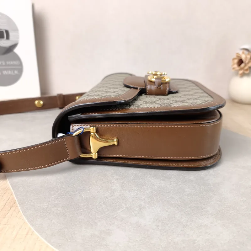 GUCCI Shoulder Bag Horsebit 1955 Horsebit Medium Monogram PVC Medium 25 × 8 × 18 cm — detail view 7 of 13