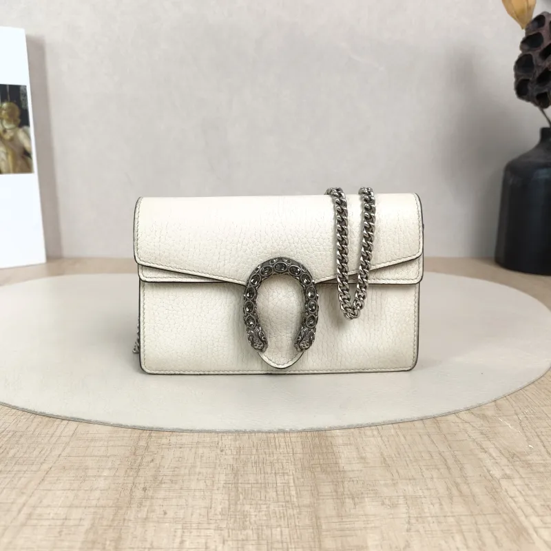 GUCCI Crossbody Bag Dionysus White Calfskinmini16.5 × 4.5 × 10 cm