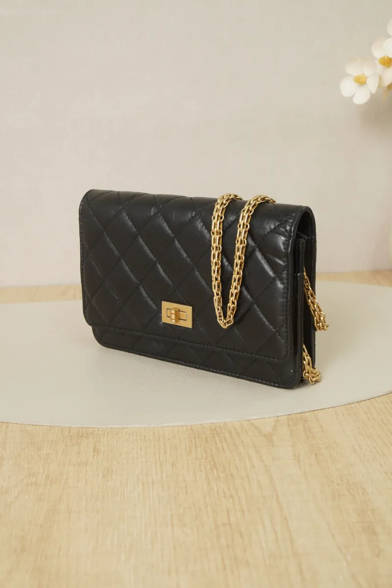Chanel 2.55woc Black with Gold-Tone Hardware Calfskin27 · Authenticity Card · 19.2 × 3.5 × 12.3 cm — cover view 3 of 7