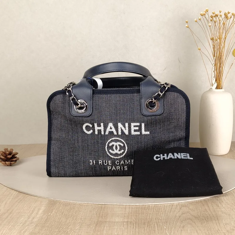 Chanel Crossbody Bag Navy Canvas One Size27 × 12 × 16 cm — cover view 4 of 6