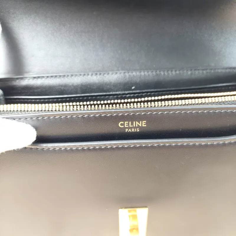 CELINE Shoulder Bag 16 Chain Bag Black Calfskin One Size 23 × 6.5 × 16 cm — detail view 12 of 13
