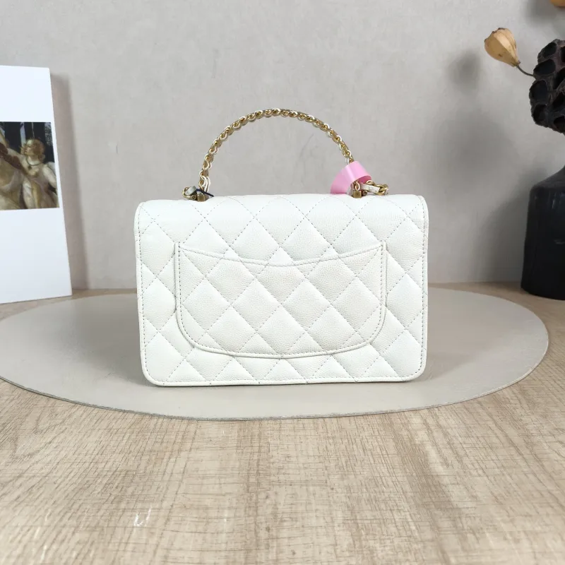 Chanel Crossbody Bag woc White Gold Grained Calfskin Mini 19.2 × 3.5 × 12.3 cm — cover view 2 of 5