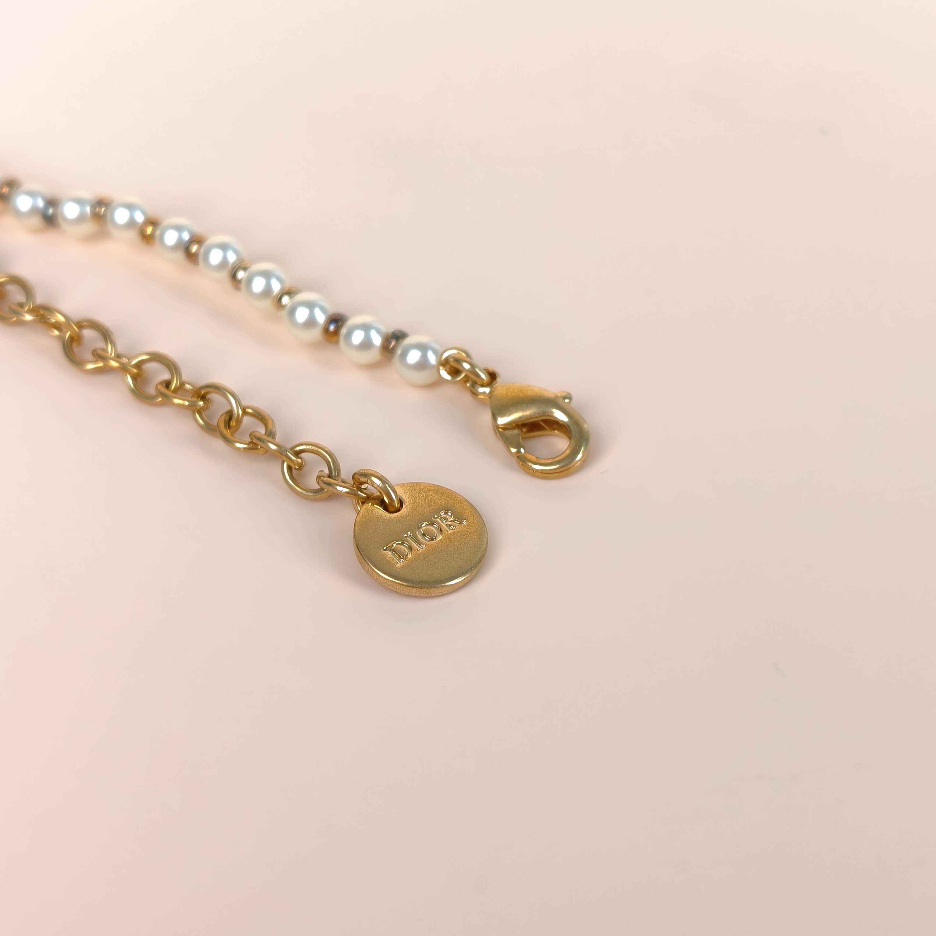 DIOR Necklace Pearl Necklace Gold Pink · One Size43cm — cover view 3 of 8