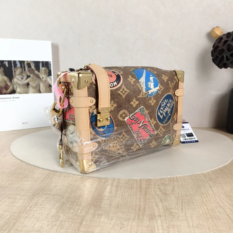 Louis Vuitton Crossbody Bag Side Trunk Box Brown Canvas Medium 23.5 × 8.5 × 16 cm — cover view 3 of 5