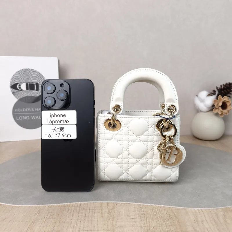 DIOR Crossbody Bag Lady Lady Dior Bag White Lambskin Mini 12 × 5 × 10 cm — cover view 3 of 5