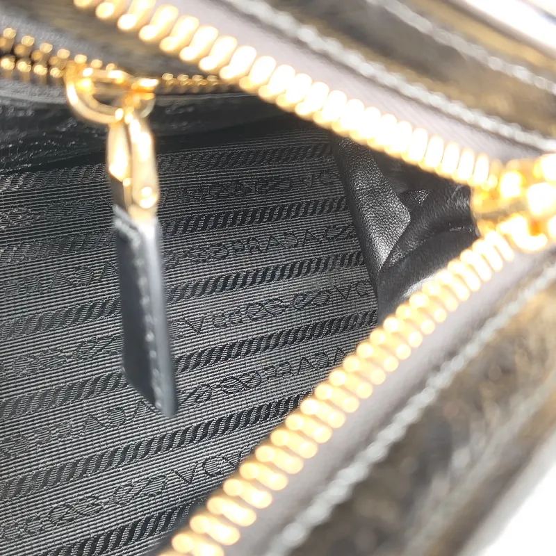 PRADA Shoulder Bag Bonnie Soft Lux Black Waxed Leather Medium32 × 12 × 15.5 cm — detail view 12 of 12