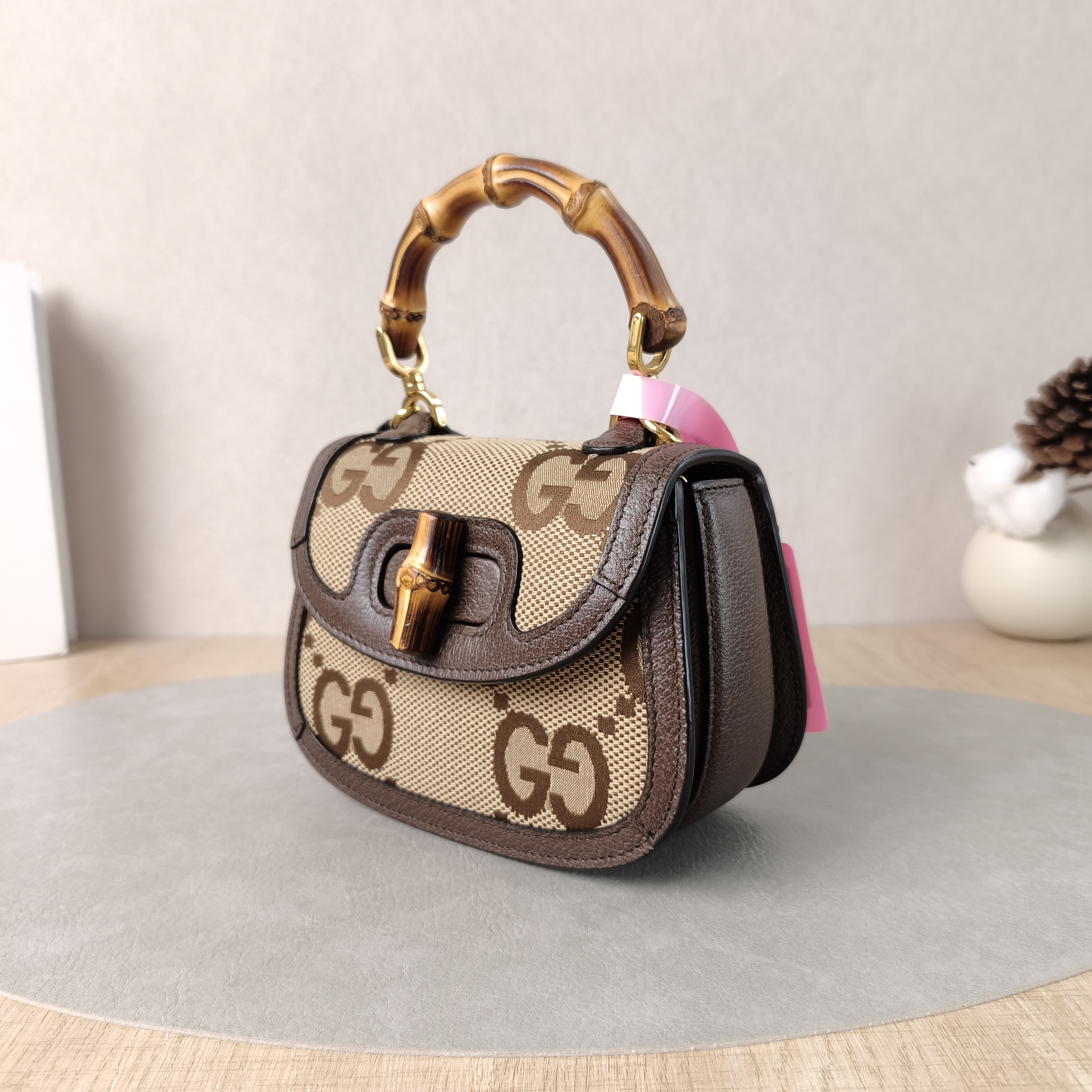 GUCCI Crossbody Bagbamboo 1947 jumbo Crossbody Bag Monogram Canvas mini17 × 7.5 × 12 cm — cover view 3 of 5