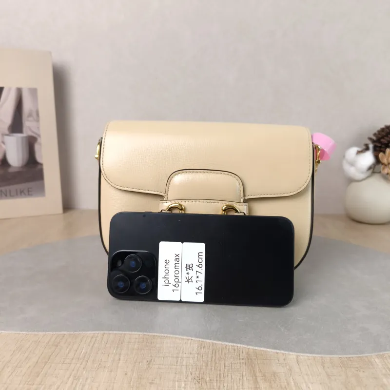 GUCCI Crossbody Bag Horsebit 1955 Horsebit Small Beige Calfskin Small 20.5 × 5 × 14.5 cm — cover view 2 of 6