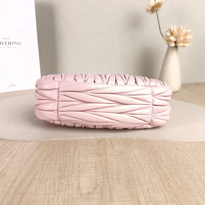 Miumiu Shoulder Bag Wander Matelassé Hobo Pink Lambskin Small 20 × 6 × 17 cm — cover view 6 of 6