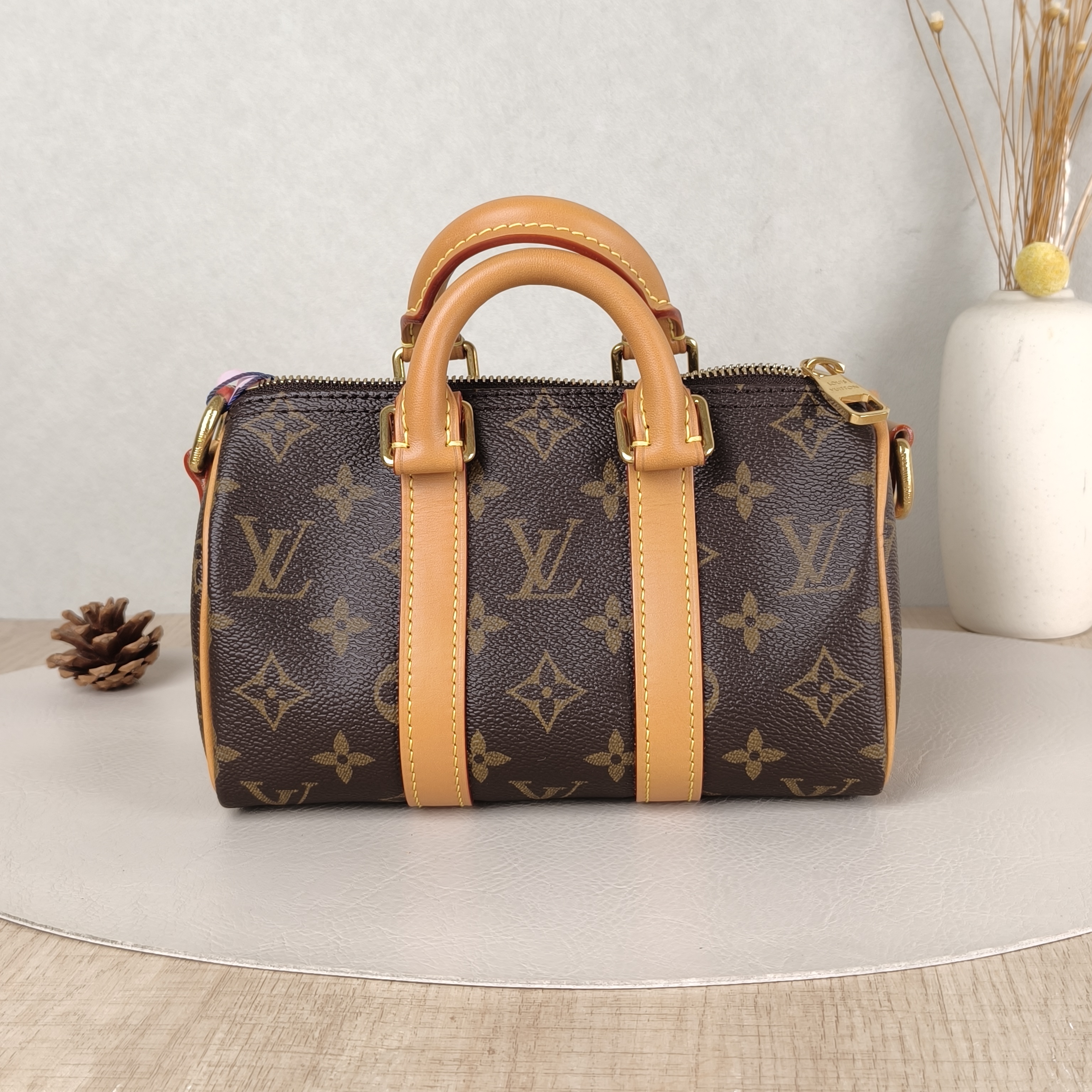 Louis Vuitton Crossbody Bag Nano Keepall Monogram PV Cnano20 × 9 × 11 cm