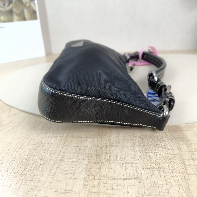 PRADA Shoulder Bag Black Nylon One Size 24 × 3.5 × 13 cm — detail view 7 of 12