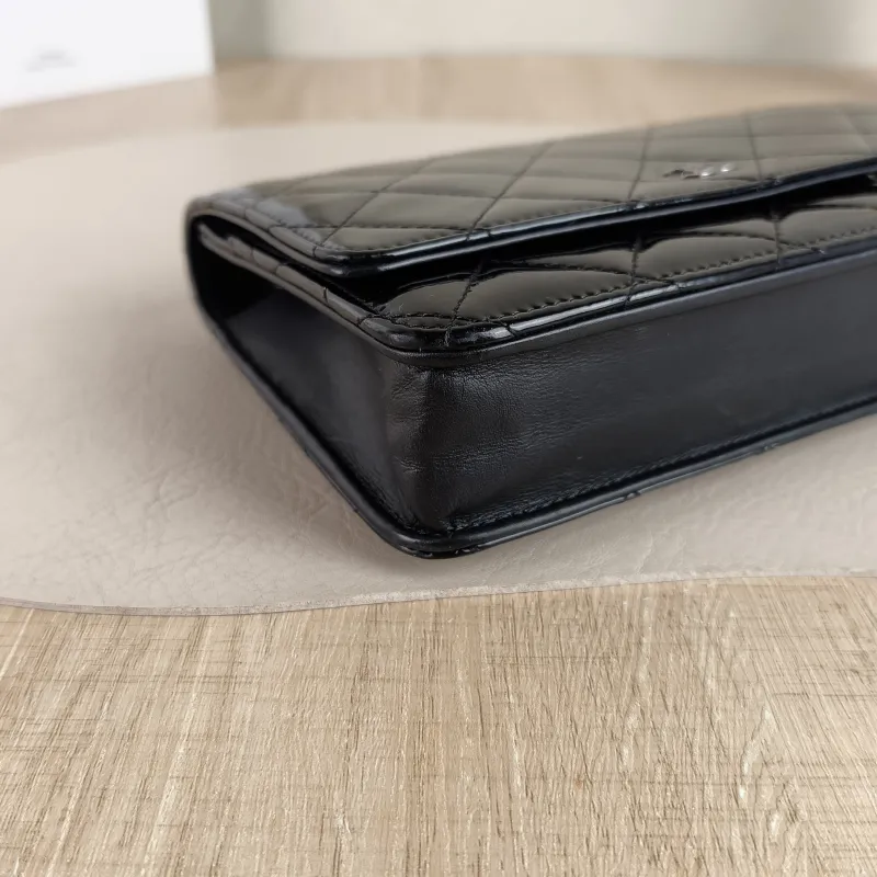 Chanel Crossbody Bag Classic Flap WOC CF WOCWOC Bag Black Patent Leather One Size 19.2 × 3.5 × 12.3 cm 19 — detail view 4 of 12