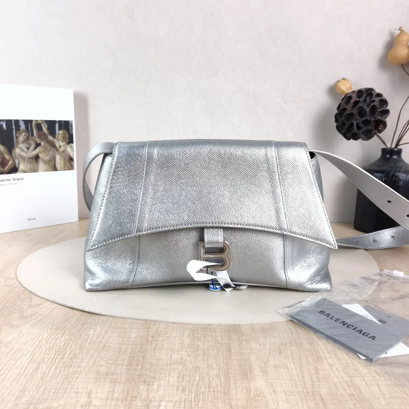 BALENCIAGA Shoulder Bag DOWNTOWN Silver Calfskin Small 30 × 10 × 17.5 cm — cover view 6 of 6