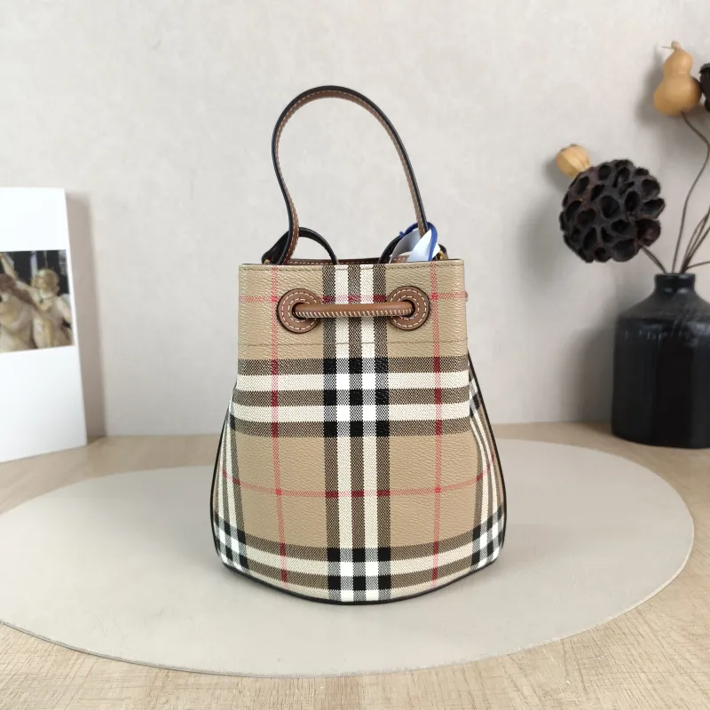 BURBERRY Crossbody Bag Bucket Bag Monogram PVC One Size 17 × 11 × 18 cm — cover view 6 of 6