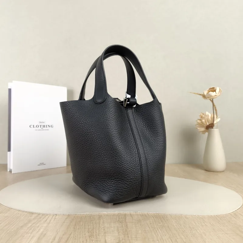 Hermès Top Handle Bag Picotin Lock 18 1889Black Clemence Taurillon TC Calfskin Small18 × 13 × 19 cm — cover view 2 of 6