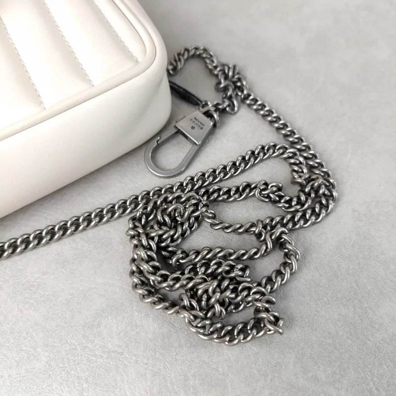 GUCCI Crossbody Bag GG Marmont Mini Marmont Mini White Calfskin Mini 16.5 × 4.5 × 9.5 cm — detail view 5 of 12