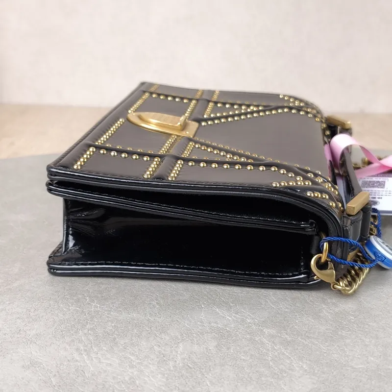 DIOR Crossbody Bag ama Black Patent Leather Mini 19 × 3 × 12 cm — detail view 8 of 12