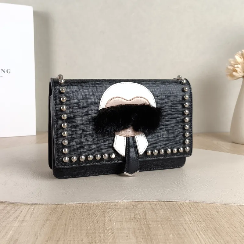 FENDI Crossbody Bag Crossbody Bag Black Calfskin One Size 19 × 4 × 13 cm — cover view 2 of 5